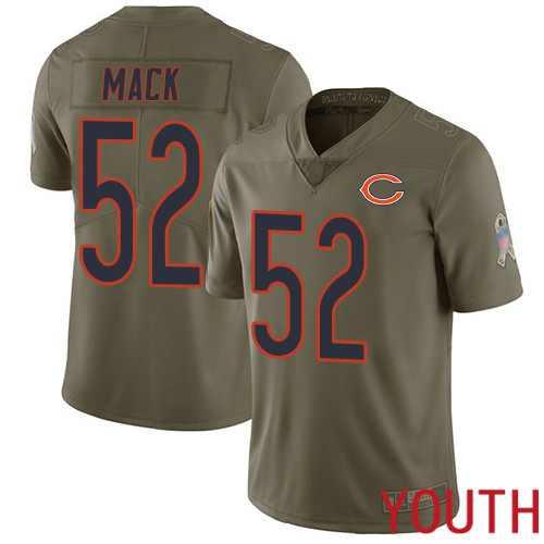 Chicago Bears Limited Olive Youth Khalil Mack Jersey NFL Football #52 2017 Salute to Service